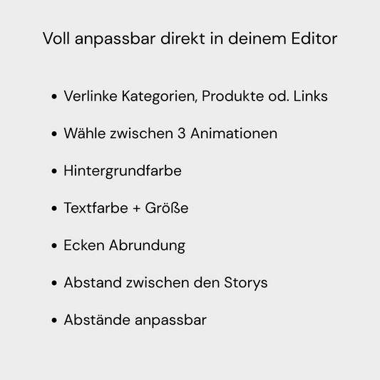 Story/Bubble Menü (animiert)